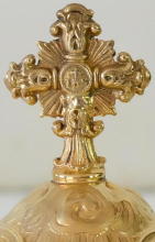 Ornate French antique solid silver gilt Baroque Chapel Set